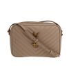 Borsa a tracolla Saint Laurent  Lou Sac Caméra in pelle trapuntata beige - 360 thumbnail