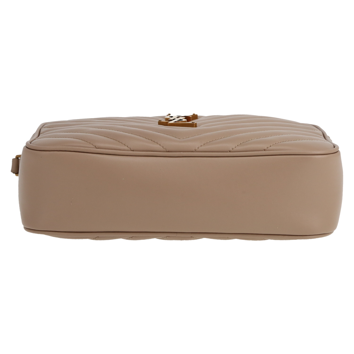 Bolso bandolera Saint Laurent  Lou Sac Caméra en cuero acolchado beige - Detail D1