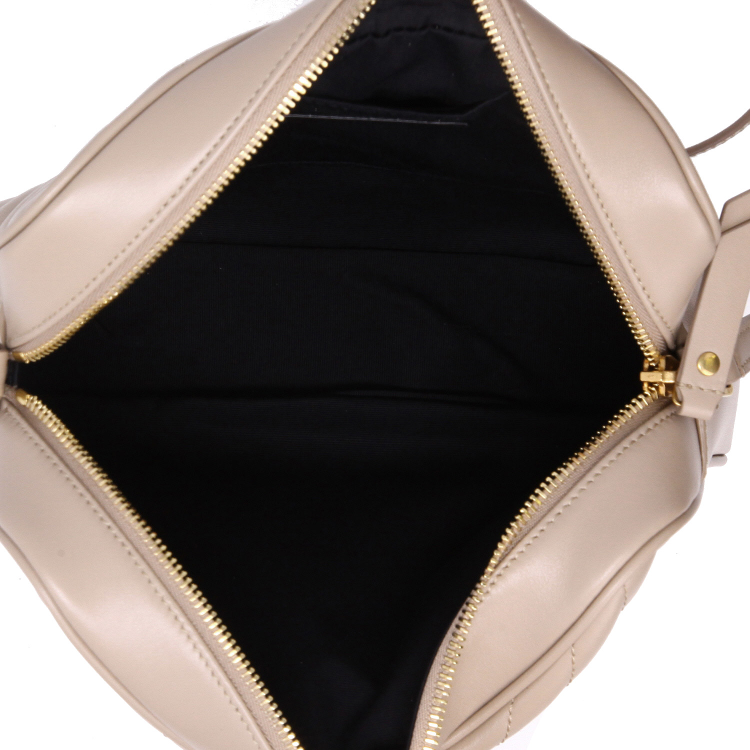 Bolso bandolera Saint Laurent  Lou Sac Caméra en cuero acolchado beige - Detail D3