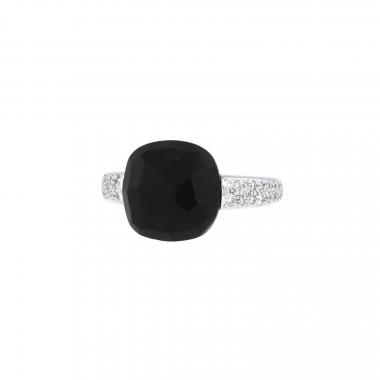 Bague Pomellato Capri en or blanc, jais et diamants