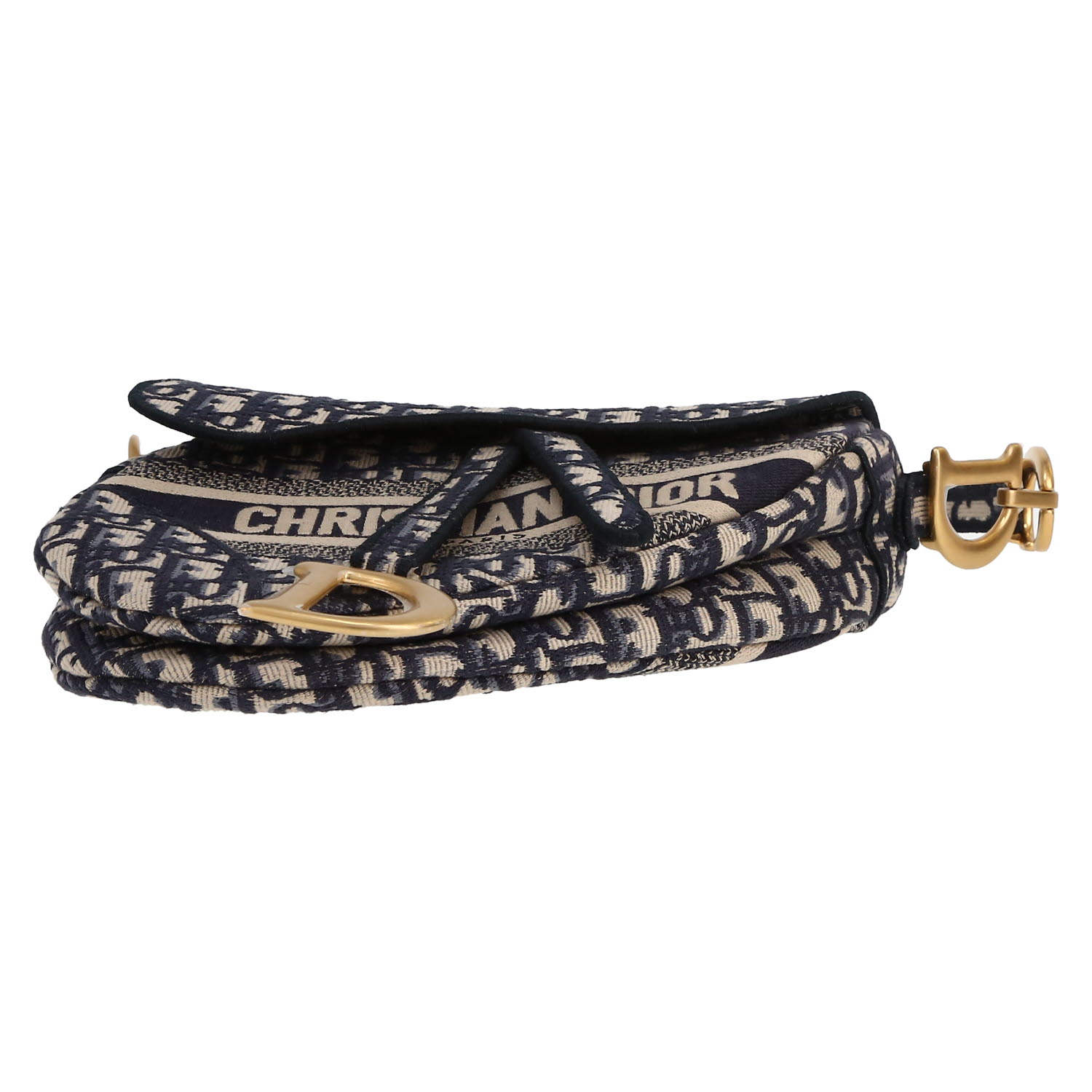 Dior  Saddle handbag  in navy blue monogram canvas Oblique - Detail D1