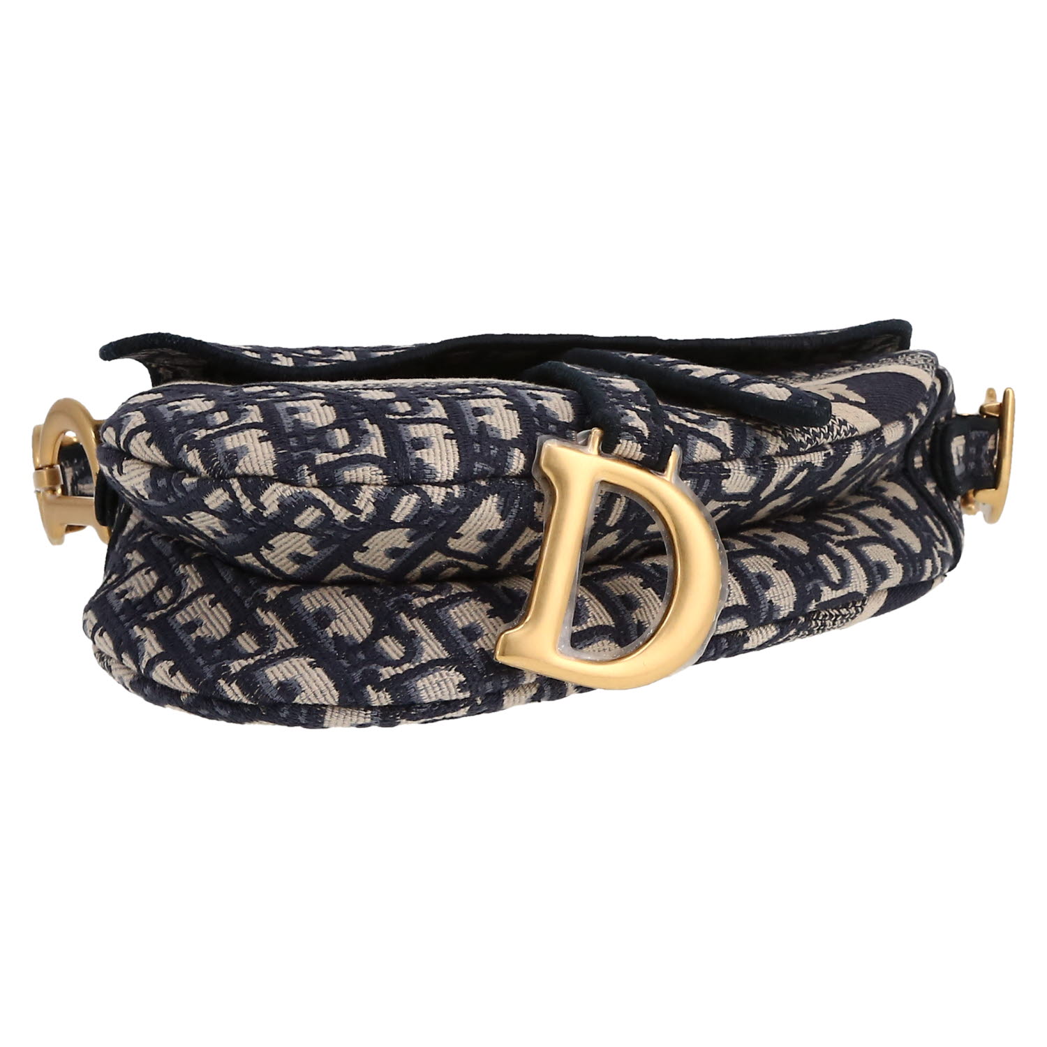 Dior  Saddle handbag  in navy blue monogram canvas Oblique - Detail D1