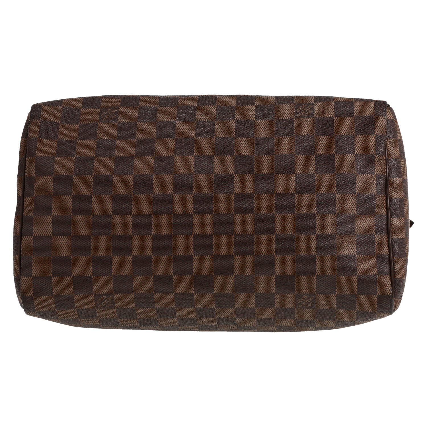 Sac à main Louis Vuitton  Speedy 30 en toile damier ébène et cuir marron - Detail D1