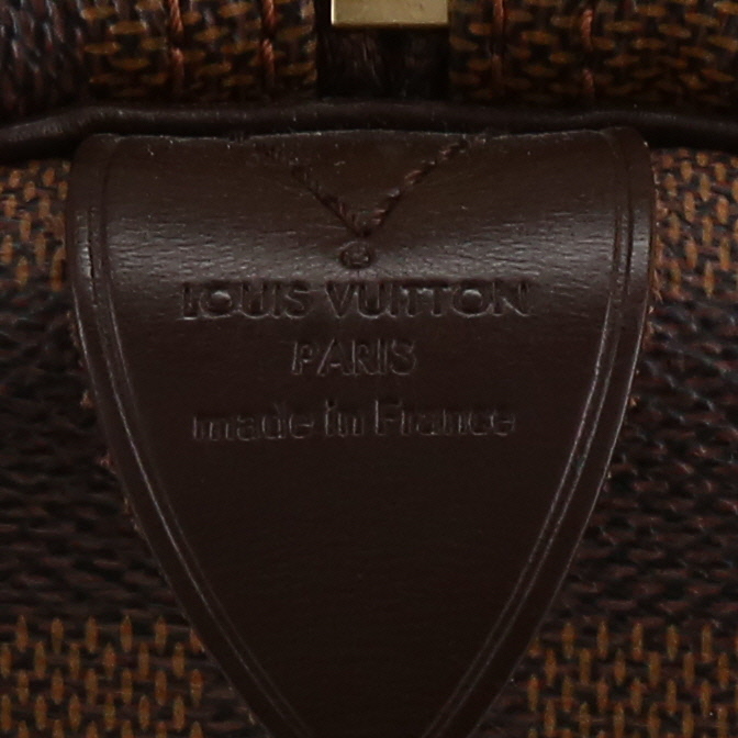 Borsa Louis Vuitton  Speedy 30 in tela a scacchi ebana e pelle marrone - Detail D2