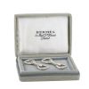 Hermès Etrier pair of cufflinks in silver - Detail D2 thumbnail