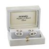 Hermès Chaine d'Ancre pair of cufflinks in silver - Detail D2 thumbnail