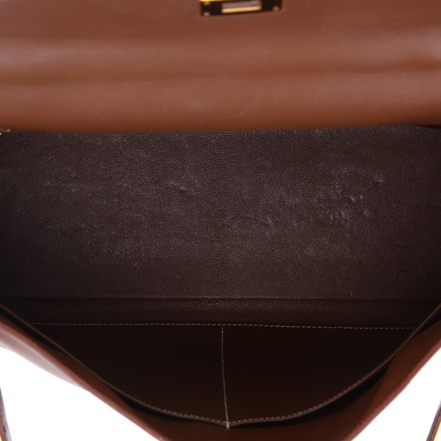 Hermès  Kelly 35 cm handbag  in brown impregnated calfskin - Detail D3