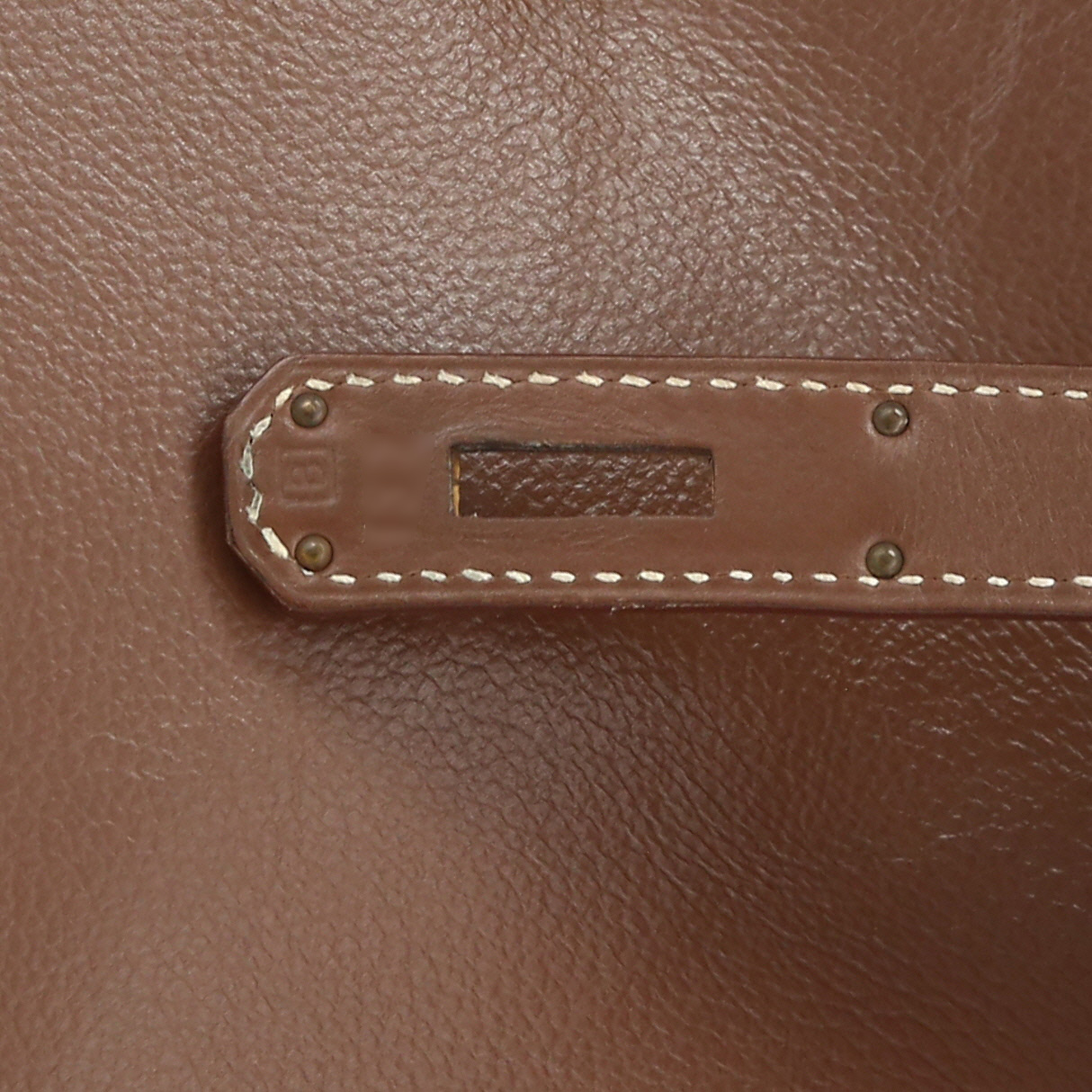 Hermès  Kelly 35 cm handbag  in brown impregnated calfskin - Detail D4