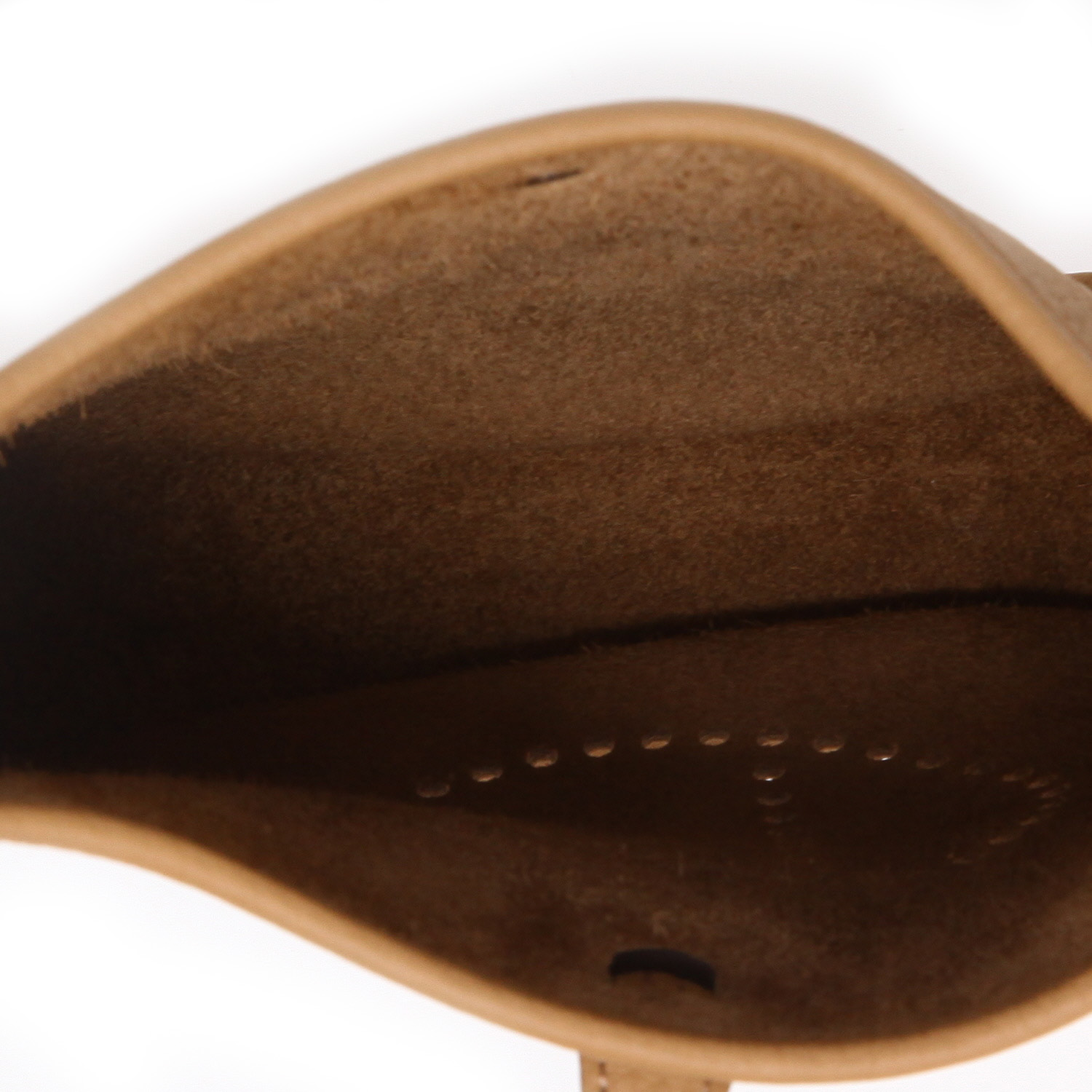 Bolso bandolera Hermès  Mini Evelyne en cuero taurillon clémence Chai - Detail D3