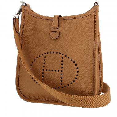 Bolso bandolera Hermès  Evelyne 16 cm en cuero taurillon clémence Chai