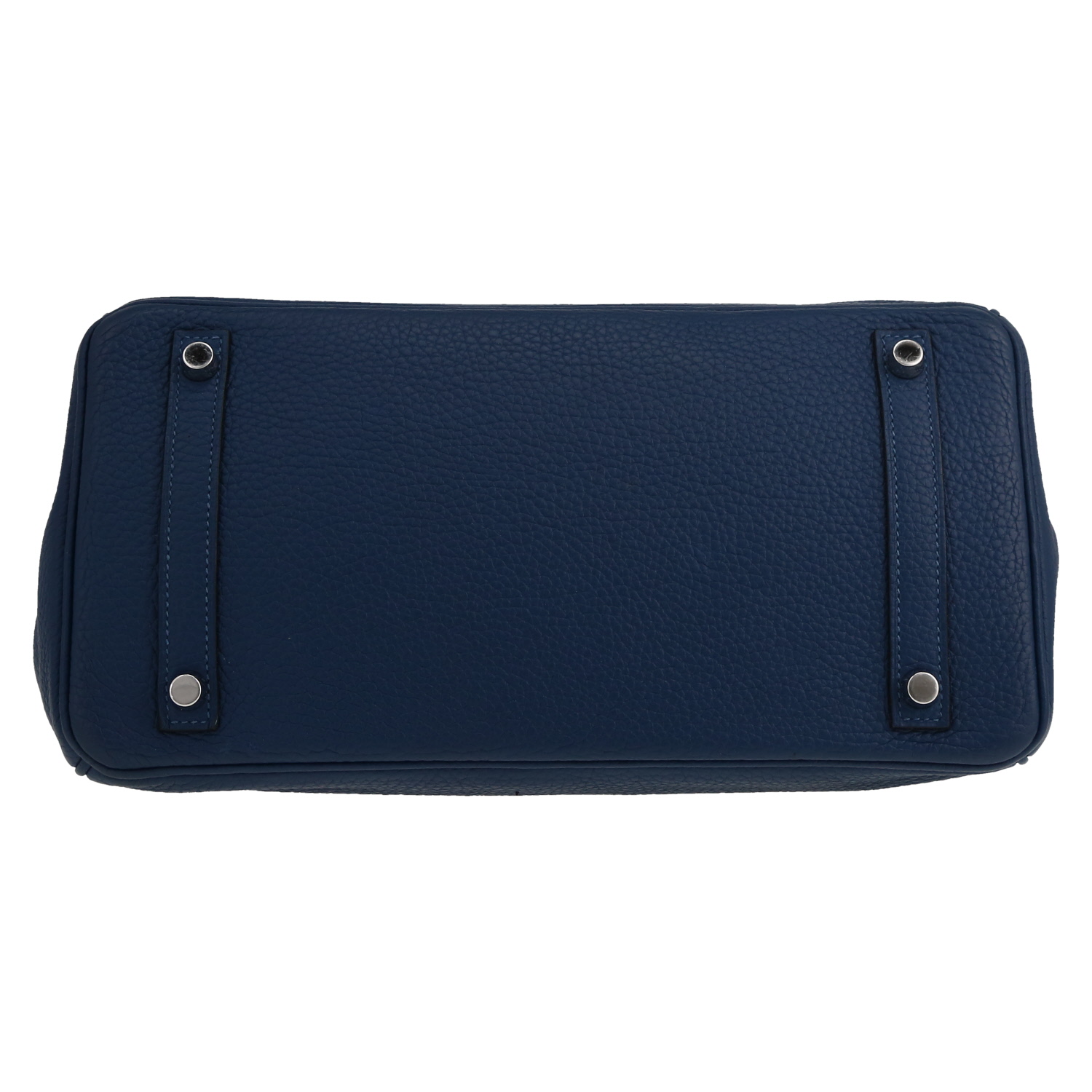 Bolso de mano Hermès  Birkin 30 cm en cuero togo azul - Detail D1