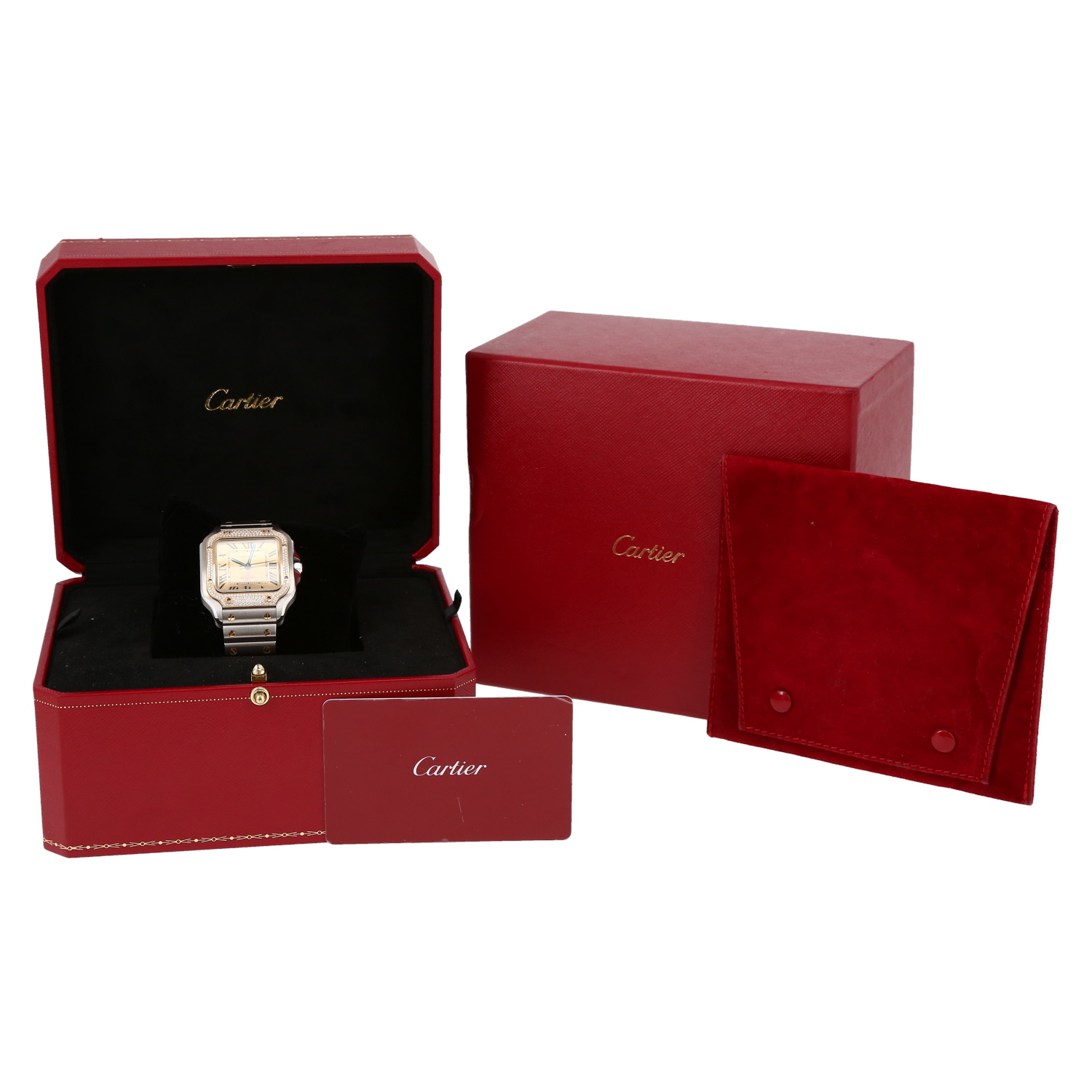 Reloj Cartier Santos de oro y acero Ref: Cartier - 4075  Circa 2021 - Detail D2