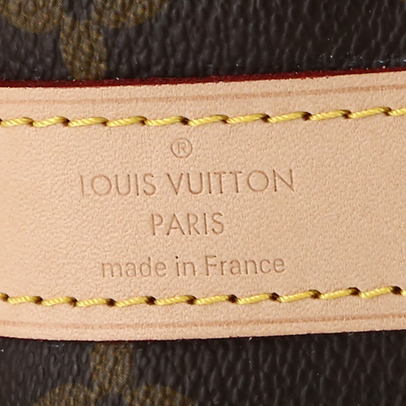 Borsa da viaggio Louis Vuitton  Keepall 55 in tela monogram marrone e pelle naturale - Detail D2