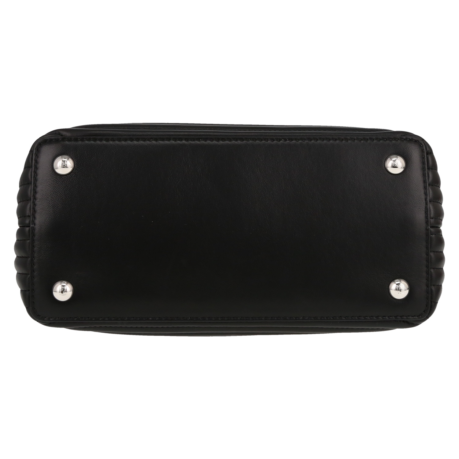 Bolso para llevar al hombro o en la mano Fendi  Dotcom en cuero negro - Detail D1