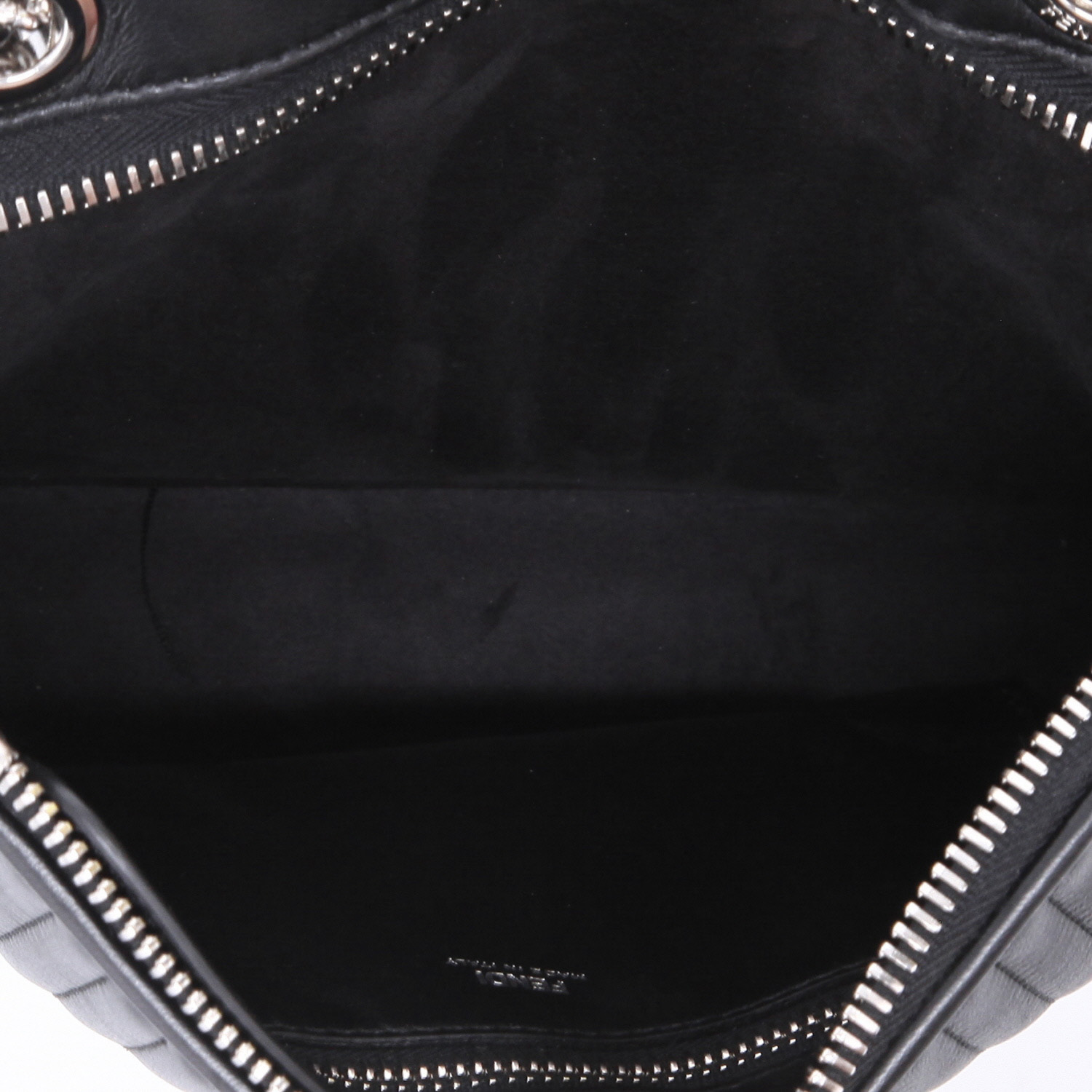 Borsa da spalla o a mano Fendi  Dotcom in pelle nera - Detail D3