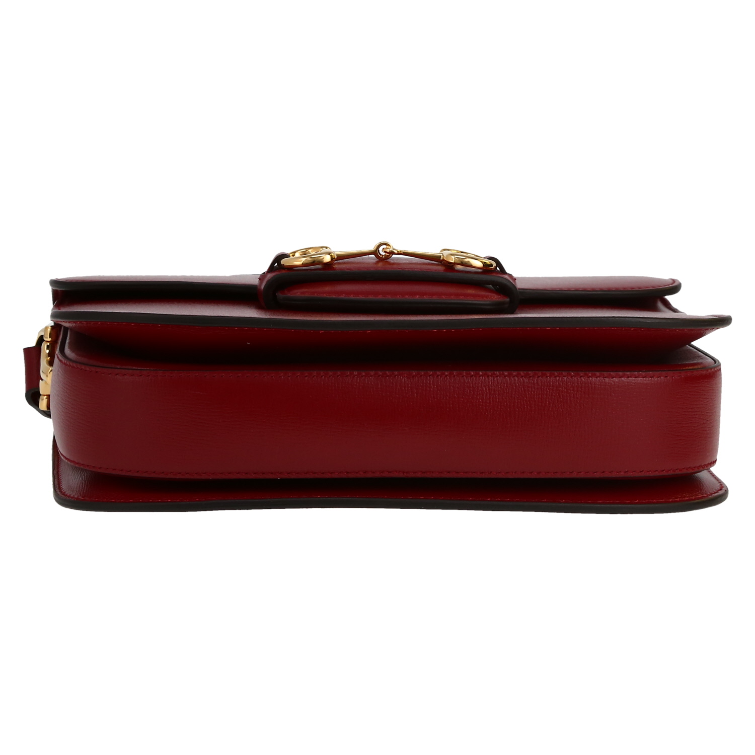 Sac bandoulière Gucci  1955 Horsebit en cuir bordeaux - Detail D1