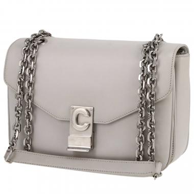 Borsa da spalla o a mano Celine  C bag in pelle grigia
