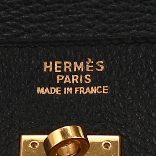 Bolso de mano Hermès  Birkin 40 cm en cuero togo negro - Detail D2