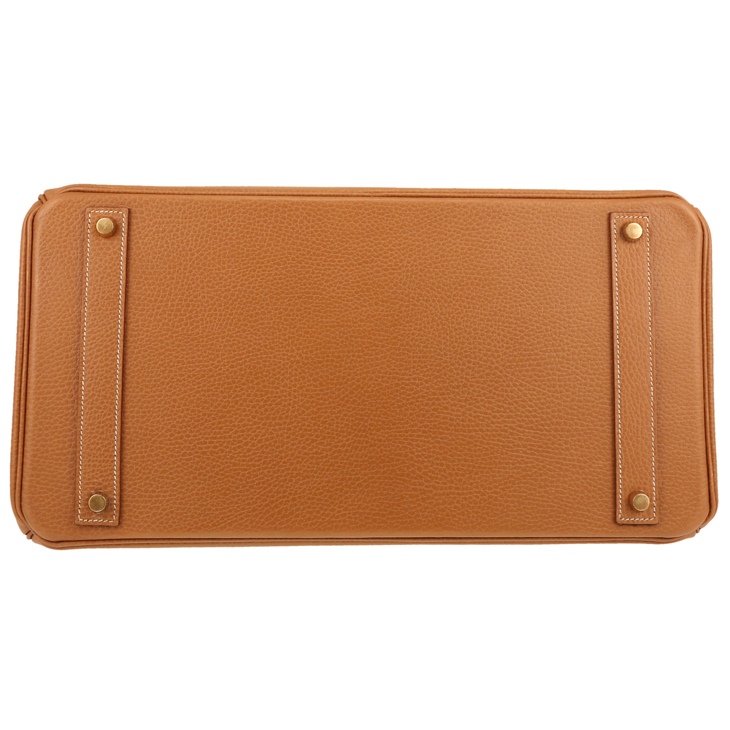 Bolso de mano Hermès  Birkin 40 cm en cuero Fjord color oro - Detail D1