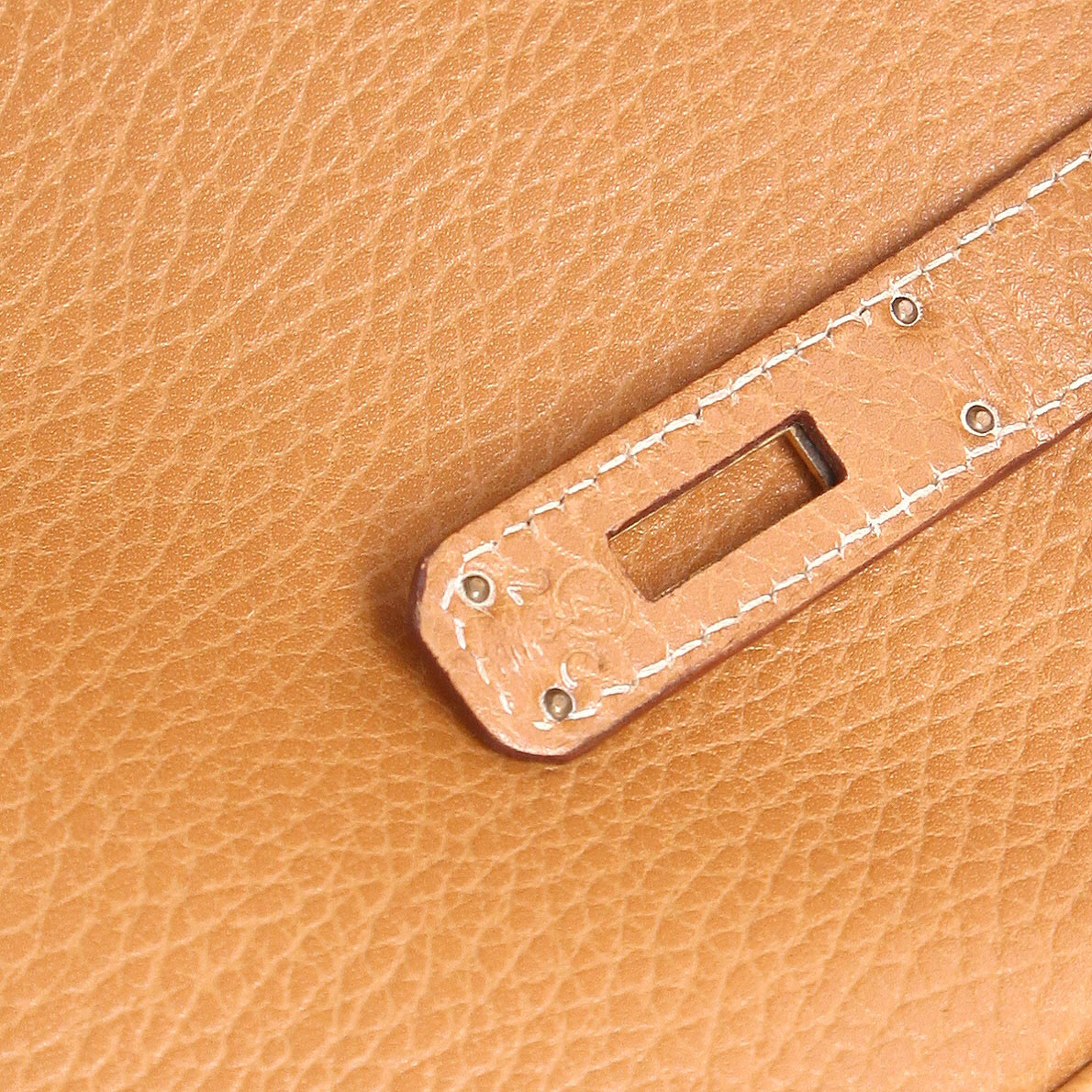 Hermès  Birkin 40 cm handbag  in gold Fjord leather - Detail D4