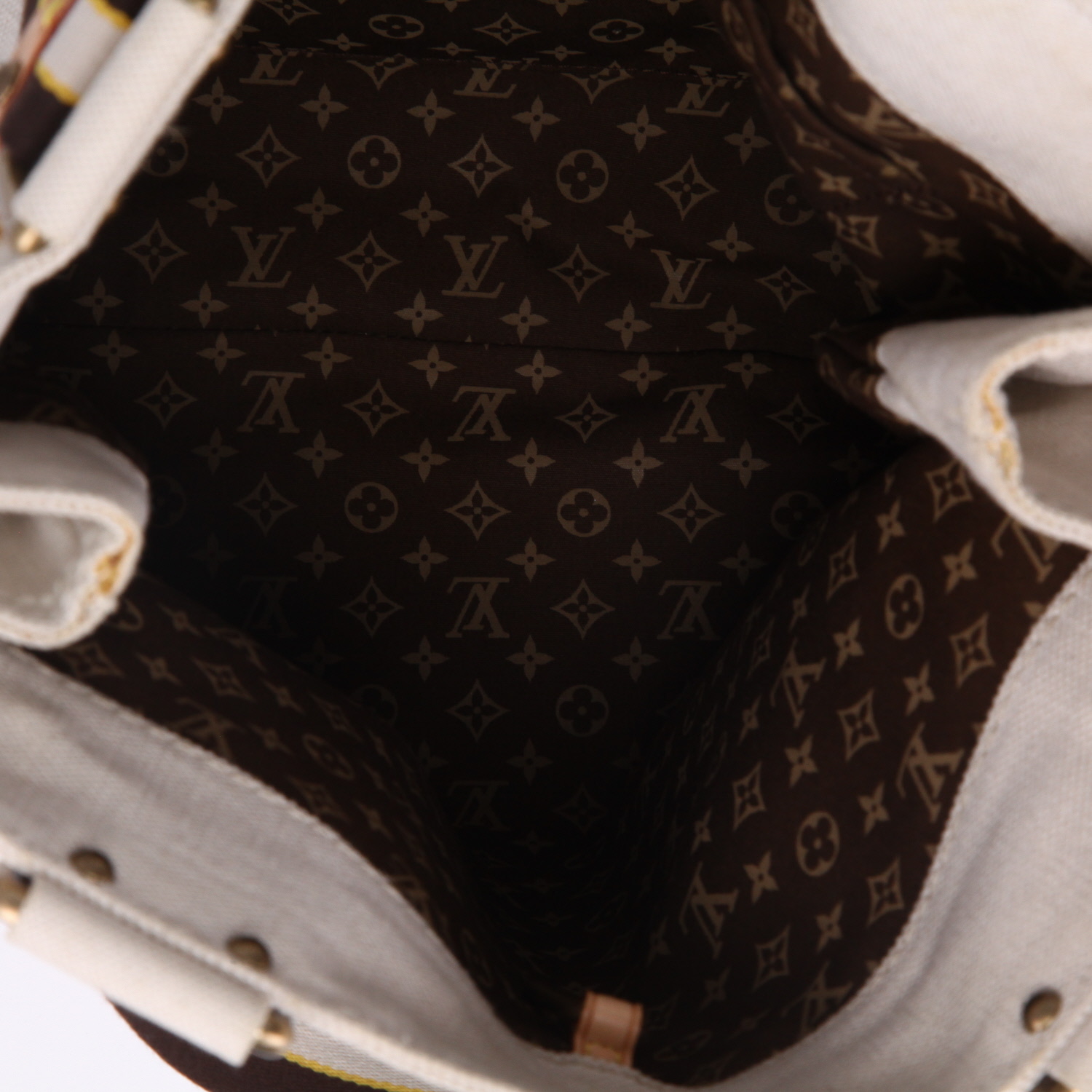 Bolso Cabás Louis Vuitton  Globe shopper en lona beige y azul y cuero natural - Detail D3
