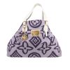 Louis Vuitton  Tahitienne shopping bag  in purple monogram canvas  and white leather - 360 thumbnail