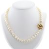 Vintage  necklace in yellow gold, cultured pearls and diamonds - 360 thumbnail