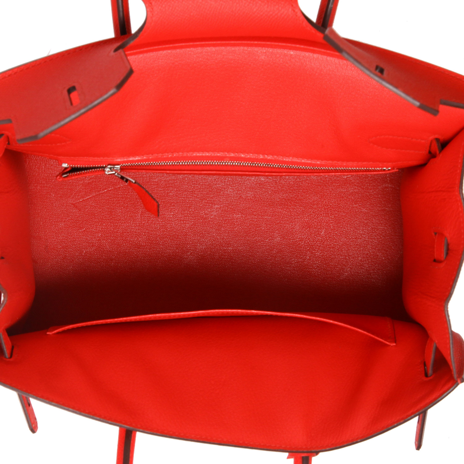 Hermès  Birkin 30 cm handbag  in pomegranate red epsom leather - Detail D3