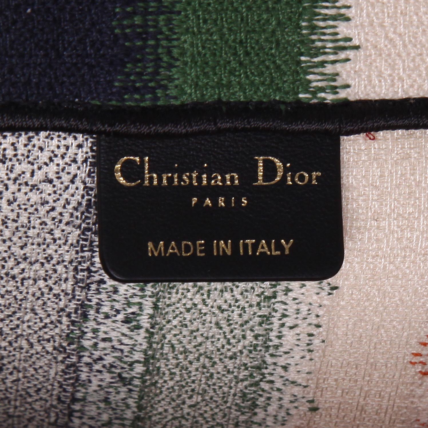 Sac cabas Dior  Book Tote en toile multicolore - Detail D2