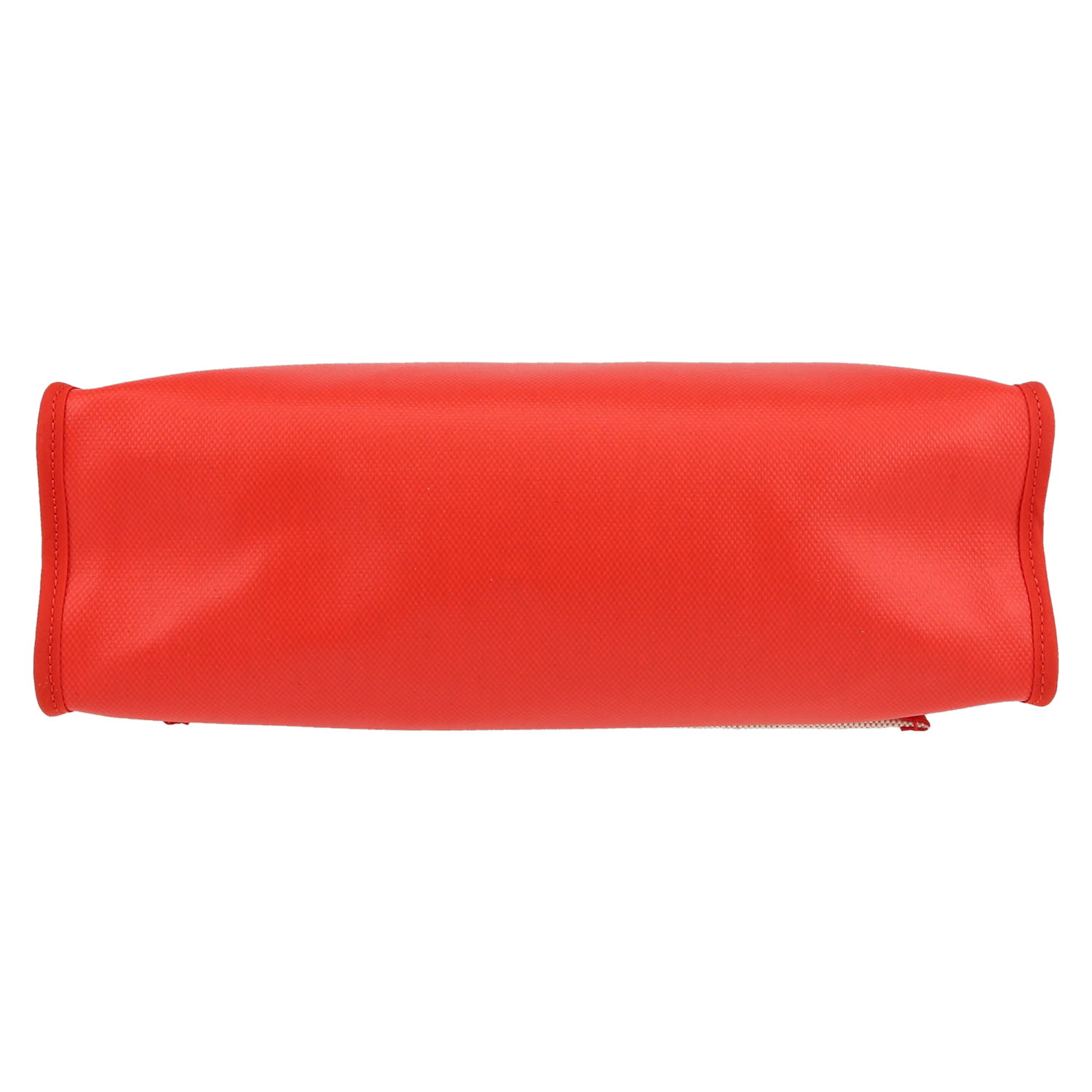 Bolso para llevar al hombro o en la mano Hermès  Herbag en lona revestida roja y cuero marrón - Detail D1