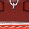 Borsa da spalla o a mano Hermès  Herbag in tela cerata rossa e pelle marrone - Detail D2 thumbnail