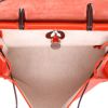 Borsa da spalla o a mano Hermès  Herbag in tela cerata rossa e pelle marrone - Detail D3 thumbnail