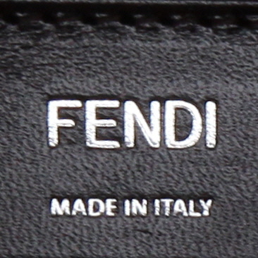 Fendi  Shopping Logo shopping bag  in brown and black bicolor  logo canvas  and black leather - Detail D2