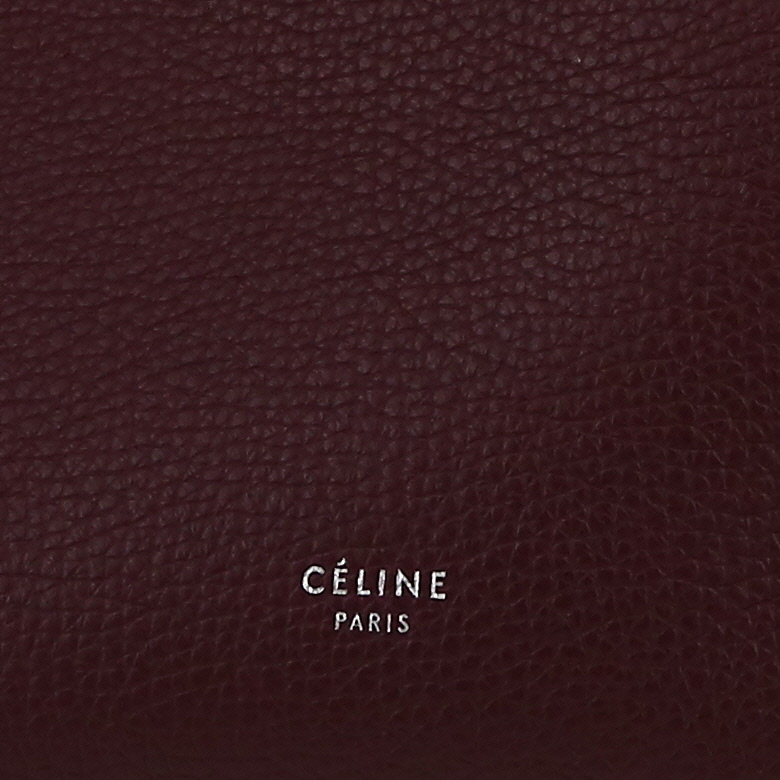 Celine  Big Bag small model  handbag  in purple grained leather - Detail D2