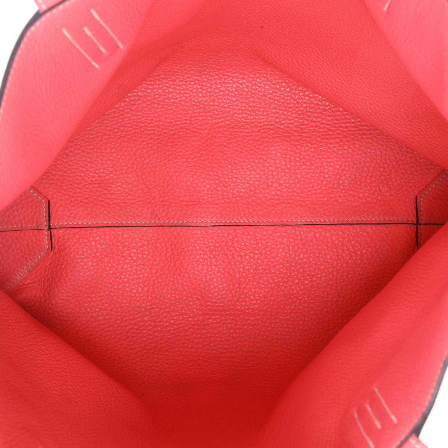 Sac cabas Hermès  Double Sens en cuir togo bleu et rose Jaipur - Detail D3