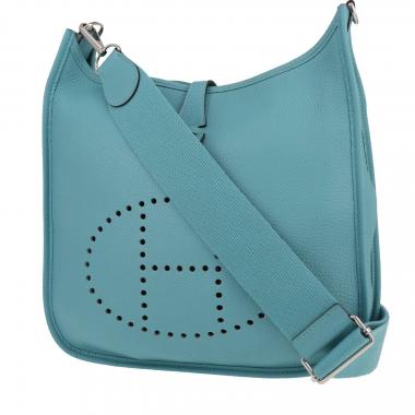 Bolso bandolera Hermès  Evelyne 29 cm en cuero togo azul