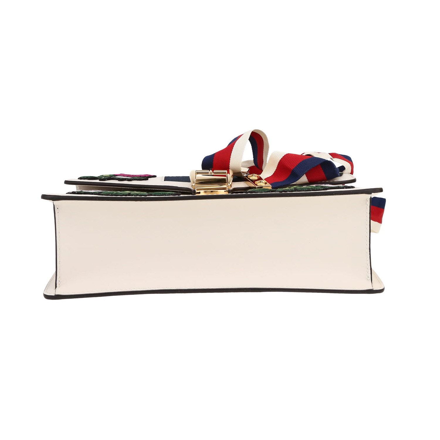 Sac porté épaule Gucci Sylvie en cuir blanc - Detail D1