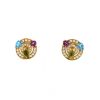 Paire de boucles d'oreilles Bulgari Astrale en or jaune, diamants et pierres de couleurs - 360 thumbnail