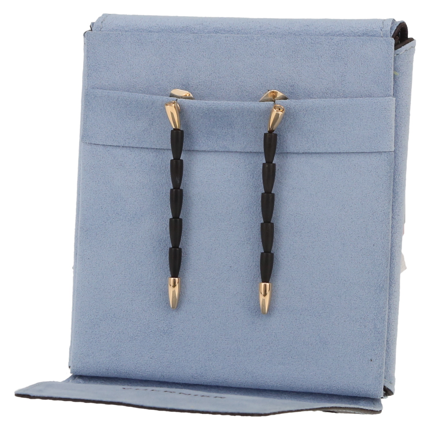 Vhernier Calla pendants earrings in yellow gold and ebony - Detail D2