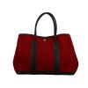 Sac cabas Hermès  Garden en laine rouge et cuir noir - 360 thumbnail
