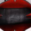 Hermès  Garden shopping bag  in red whool  and black leather - Detail D3 thumbnail