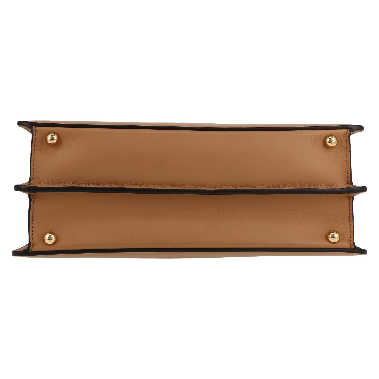 Sac bandoulière Fendi  Peekaboo ISeeU moyen modèle  en cuir beige - Detail D1