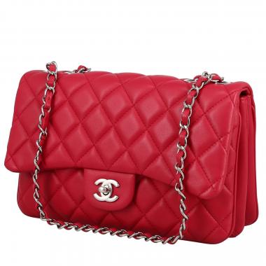Sac à main Chanel  Timeless en cuir matelassé rose-framboise