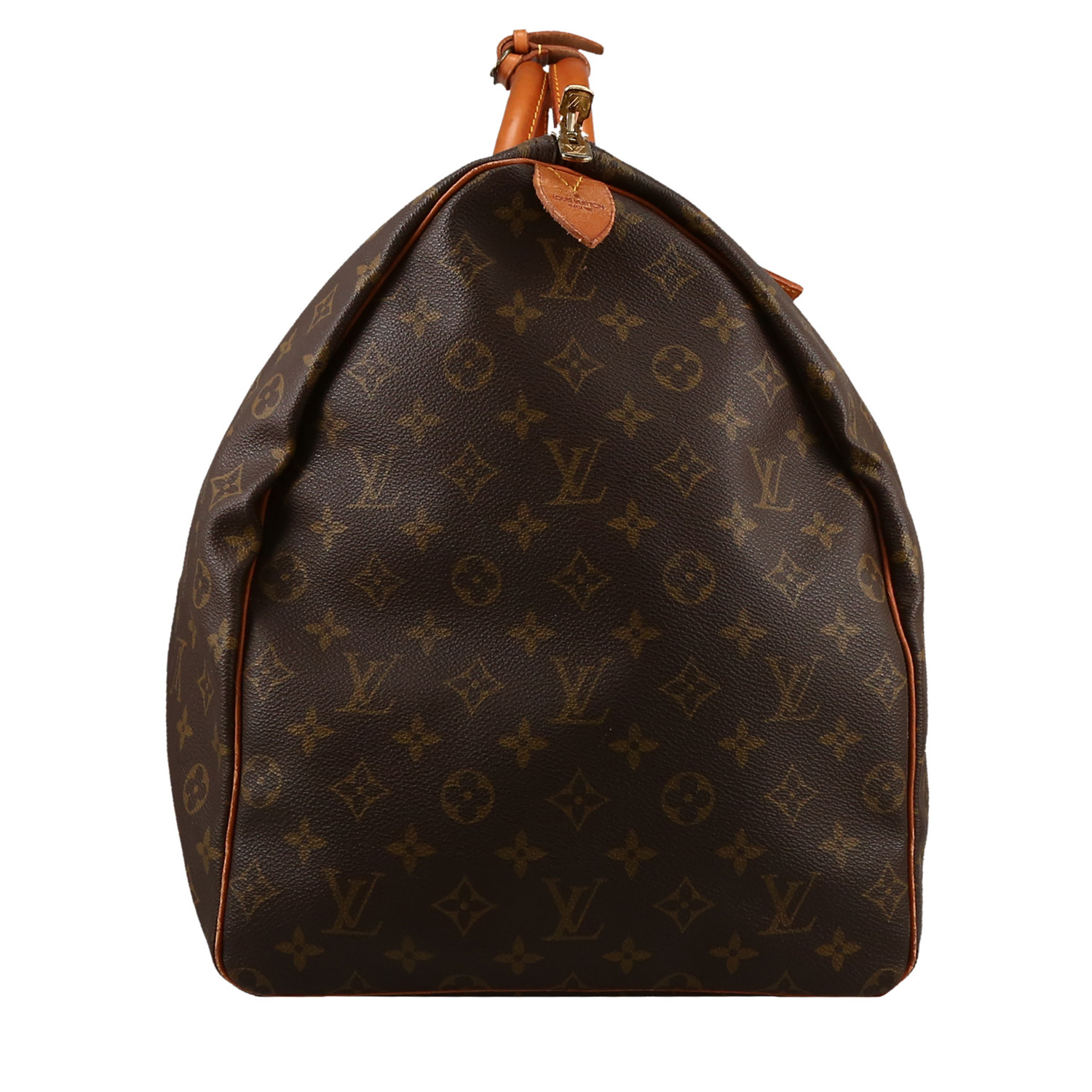 Louis Vuitton  Keepall 60 travel bag  in brown monogram canvas  and natural leather - Detail D4