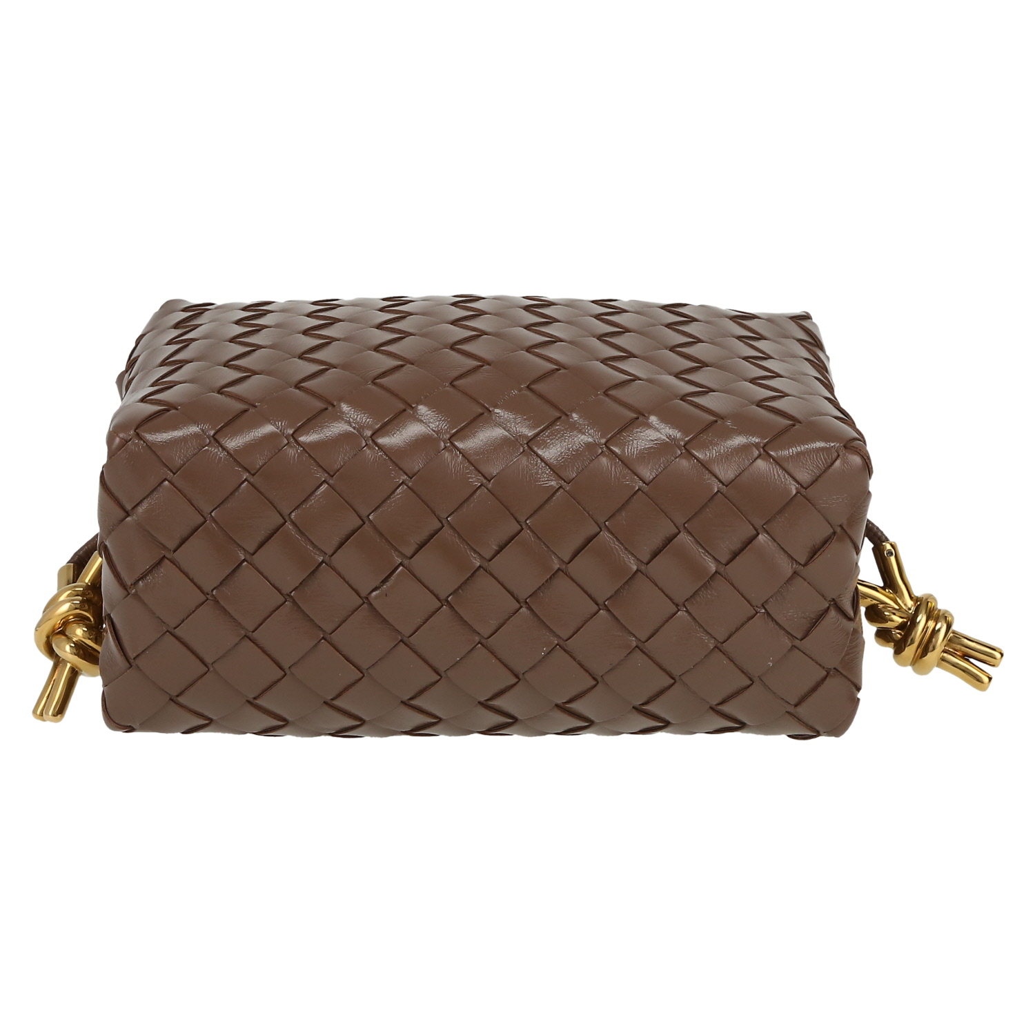 Borsa a tracolla Bottega Veneta  Loop modello piccolo  in pelle intrecciata marrone - Detail D1
