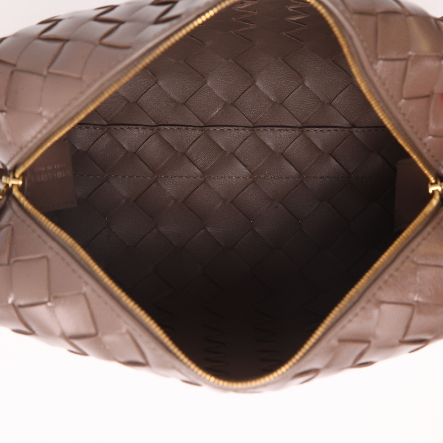 Borsa a tracolla Bottega Veneta  Loop modello piccolo  in pelle intrecciata marrone - Detail D3