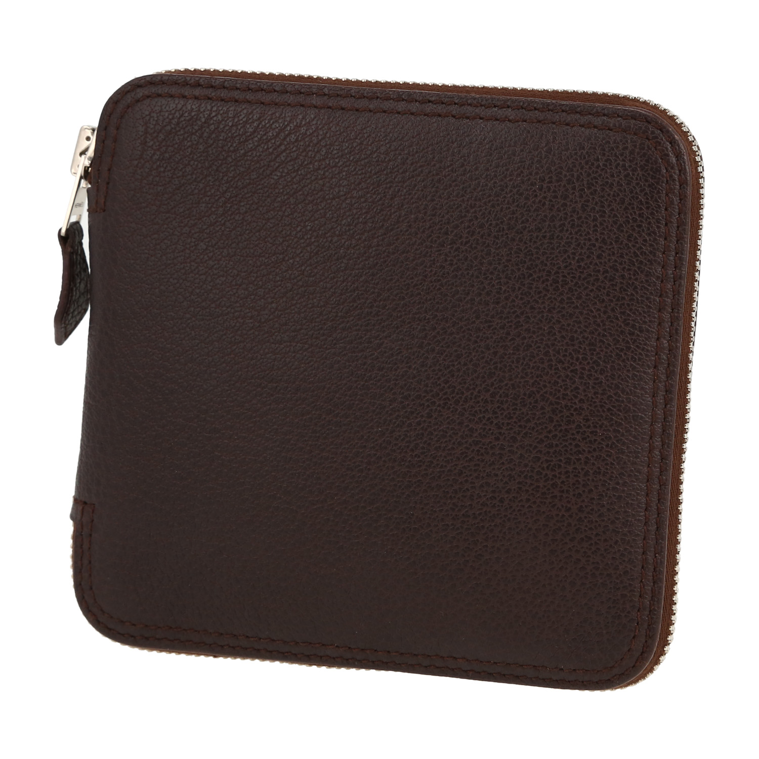 Bolso Cabás Hermès  Silky Pop - Shop Bag en lona estampada beige y marrón y cuero togo marrón - Detail D4