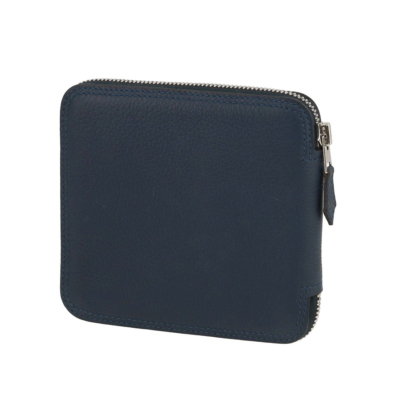 Bolso Cabás Hermès  Silky Pop - Shop Bag en lona estampada blanca y cuero togo azul - Detail D4