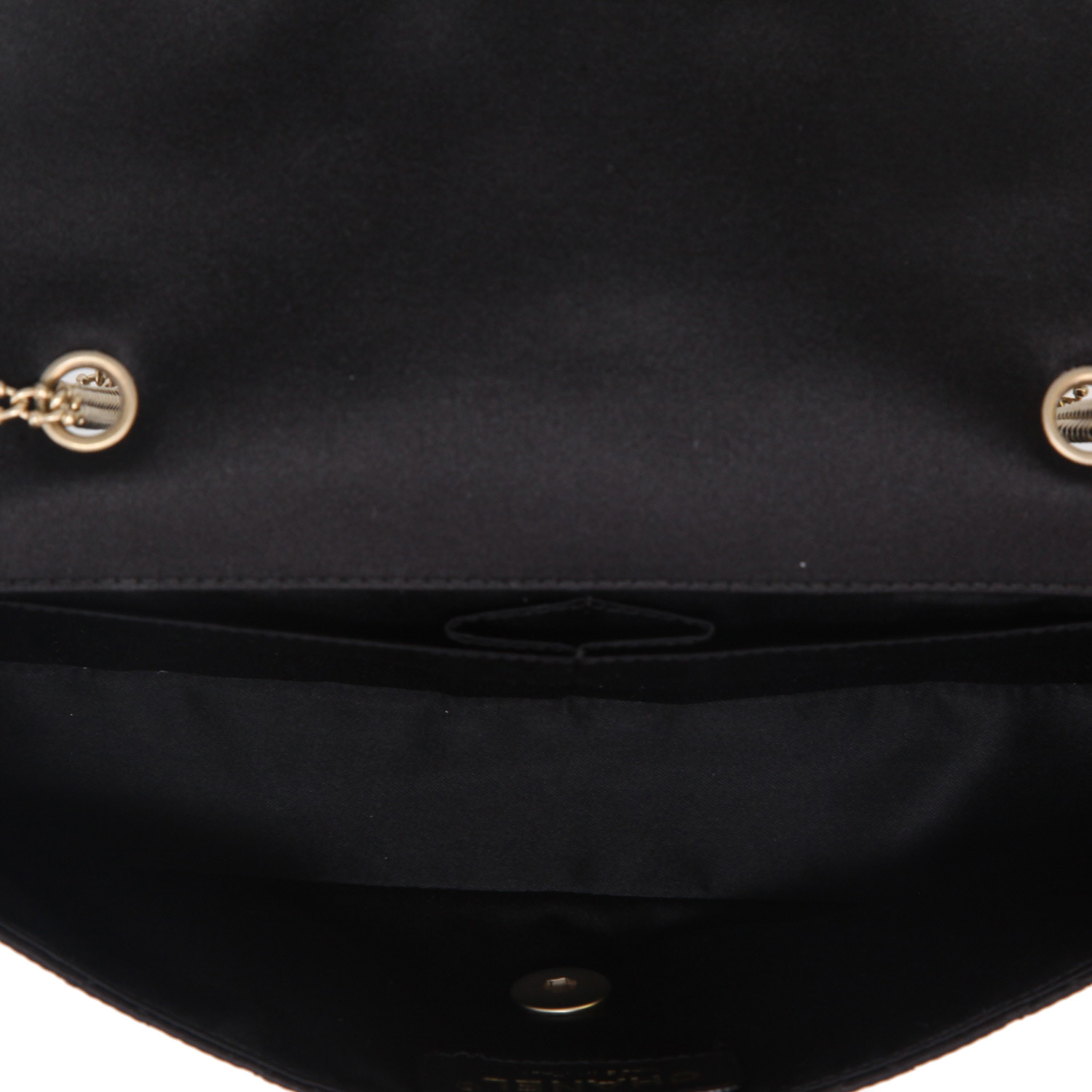 Chanel  Baguette handbag  in black satin - Detail D3