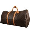 Bolsa de viaje Louis Vuitton  Keepall 60 en lona Monogram marrón y cuero natural - 00pp thumbnail